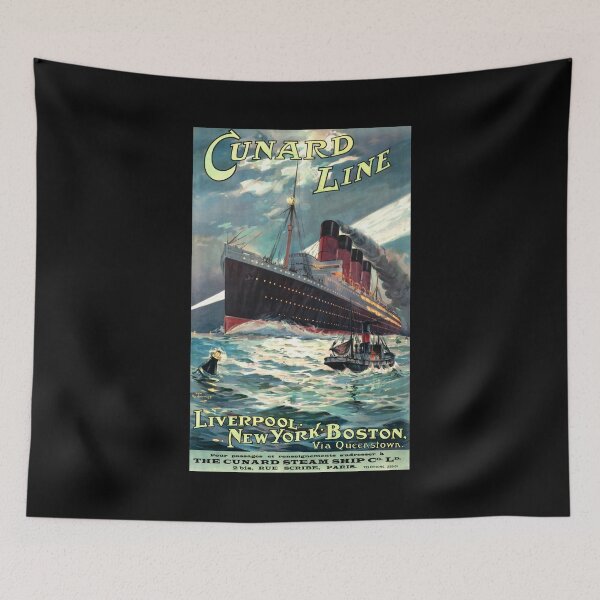 Item preview, VINTAGE OCEAN LINER TRAVEL POSTER designed and sold by Madjack Tees Kiwi SuperStore.