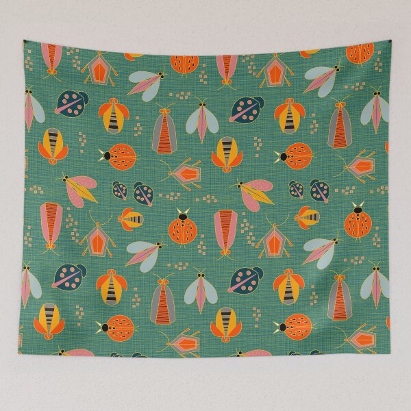 Item preview, Happy Bugs on Green designed and sold by mirimo.