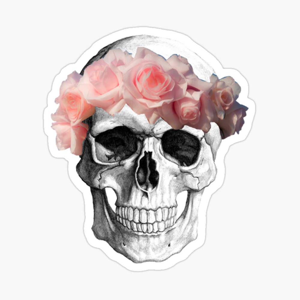 Skull with flower crown