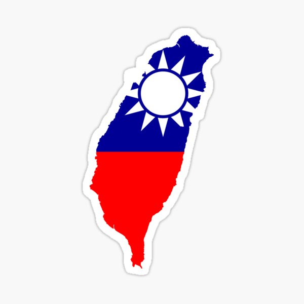 Taiwan Flag Map Sticker