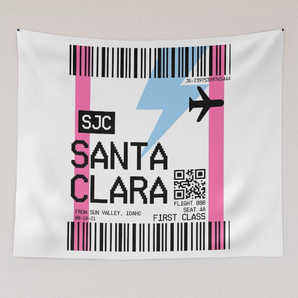 Item preview, Santa Clara plane ticket designed and sold by Julia Santos.