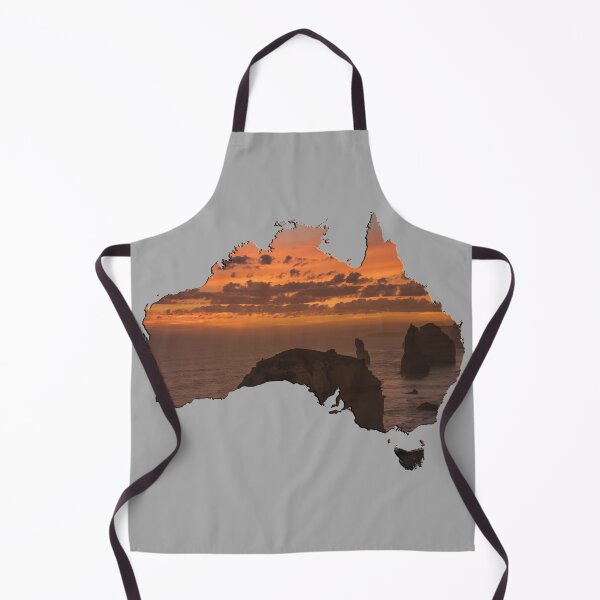 Item preview, Australia Map Sunset with Ocean Photography designed and sold by aventi24.