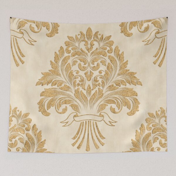 Item preview, Antique Victorian Damask Ivory and Gold designed and sold by Octavia Soldani.