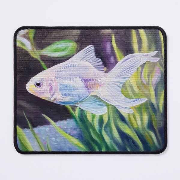 Item preview, White Goldfish #2 - fish painting designed and sold by Emily Bickell.
