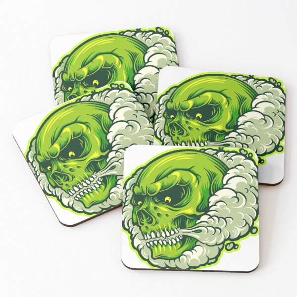 Item preview, Green Head Skull Smoking Vape Cloud  designed and sold by Podonok.