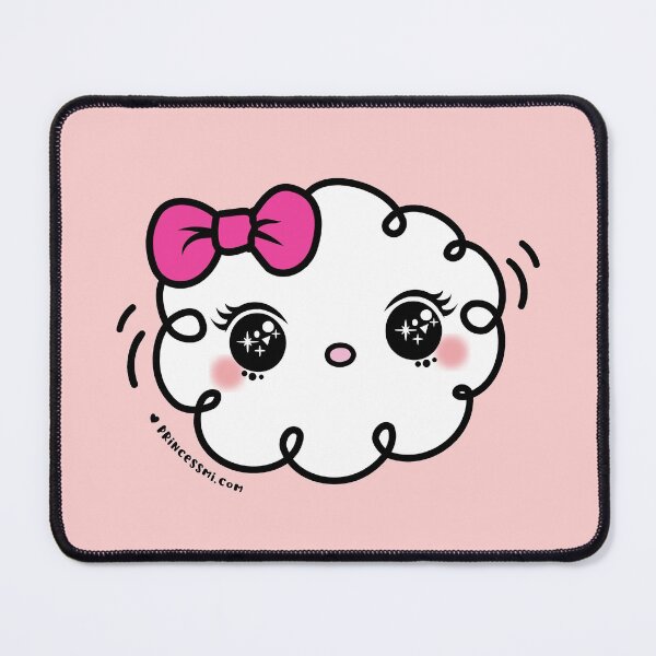 Item preview, cute kawaii cloud with pink ribbon and big bing bing eyes designed and sold by princessmi-com.