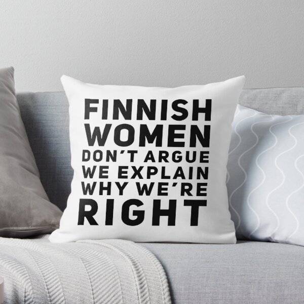 Finland Lover Gifts I don't need therapy-finnish striped/with black and whi Throw Pillow Multicolor 16x16 