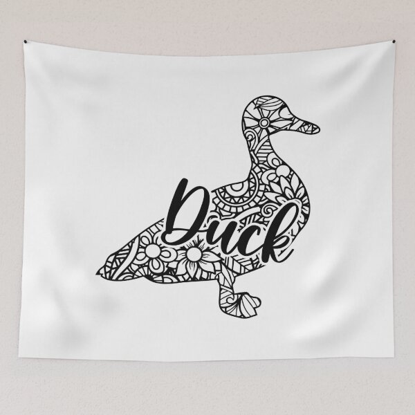 Item preview, Black Mandala Duck designed and sold by PolishedPin.
