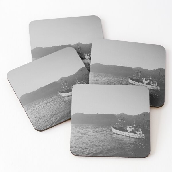 Item preview, Rusty Fishing Boat in Kotor Bay, Montenegro (black & white) designed and sold by Heaven-Earth.