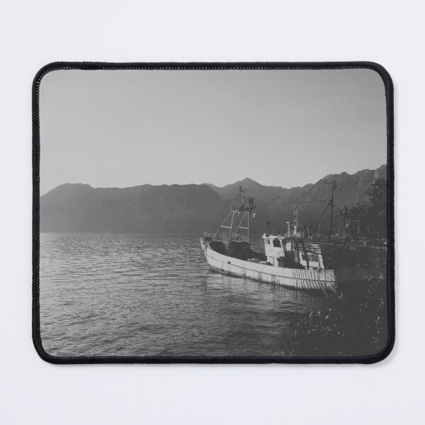Item preview, Rusty Fishing Boat in Kotor Bay, Montenegro (black & white) designed and sold by Heaven-Earth.