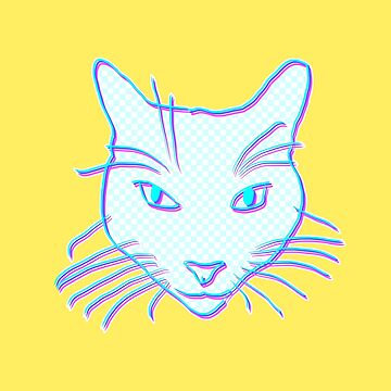 Artwork thumbnail, Colorful Cat Face - Hugo by Marti  Mills