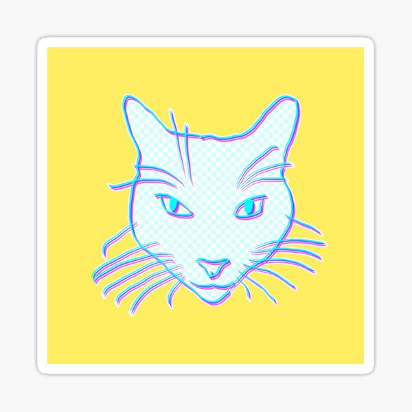 Colorful Cat Face - Hugo Sticker