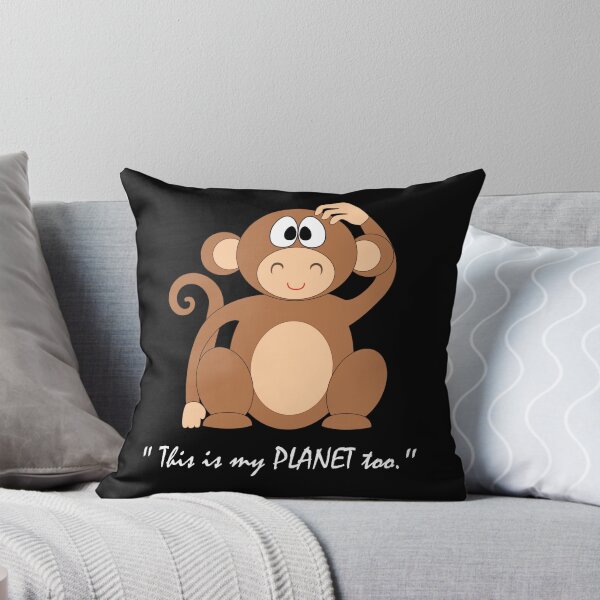 Artikelvorschau, Niedliche Affe Animal Planet Art - Schwarz entworfen und verkauft von geekySlicks.
