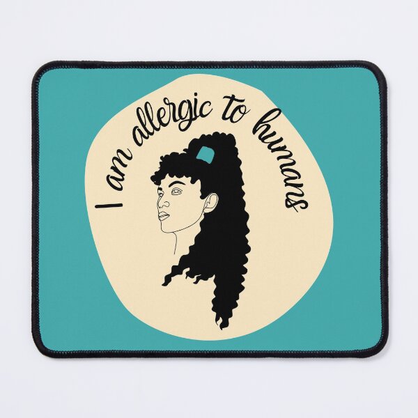 Item preview, My curly hair is allergic to humans - Peach and dark turquoise color designed and sold by SalxSal.