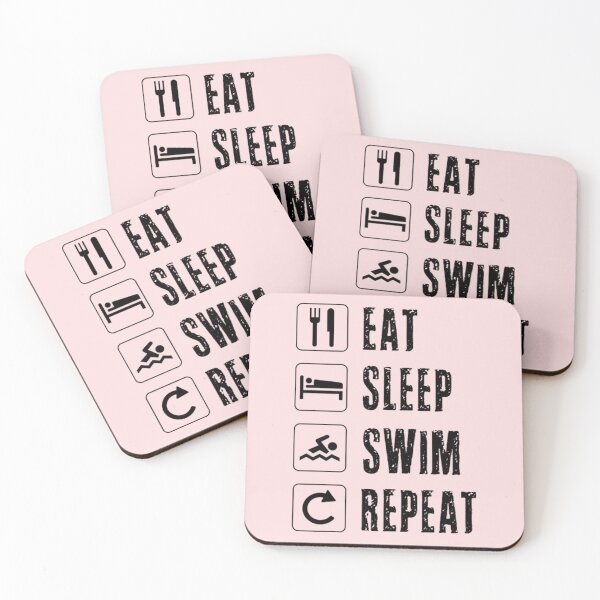 Item preview, Swim Eat Sleep Swim Repeat Swimming Swimmer Pool Fast Race Training Breathstroke designed and sold by NezebelKelsey.