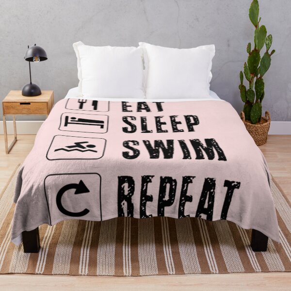 Item preview, Swim Eat Sleep Swim Repeat Swimming Swimmer Pool Fast Race Training Breathstroke designed and sold by NezebelKelsey.