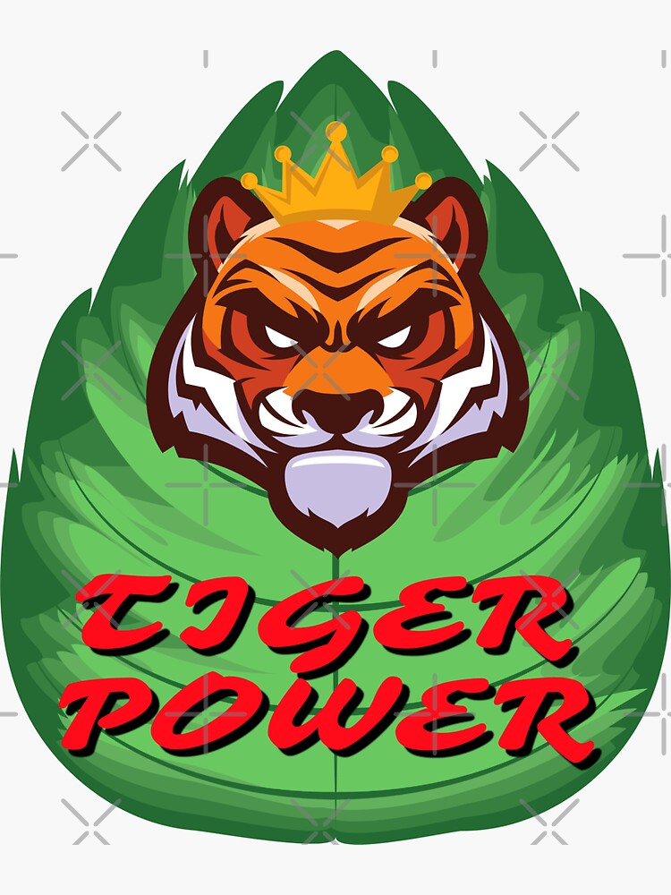 "Tiger Power King of the Jungle " Sticker for Sale by Magicbenja