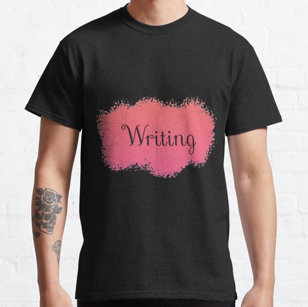 Black t shirt with pink sale writing