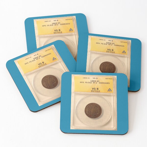 Item preview, 1869 2C VG 8 Details RPD FS-302 KF-2 ANACS Two Cent Piece designed and sold by coinsxcrochet.