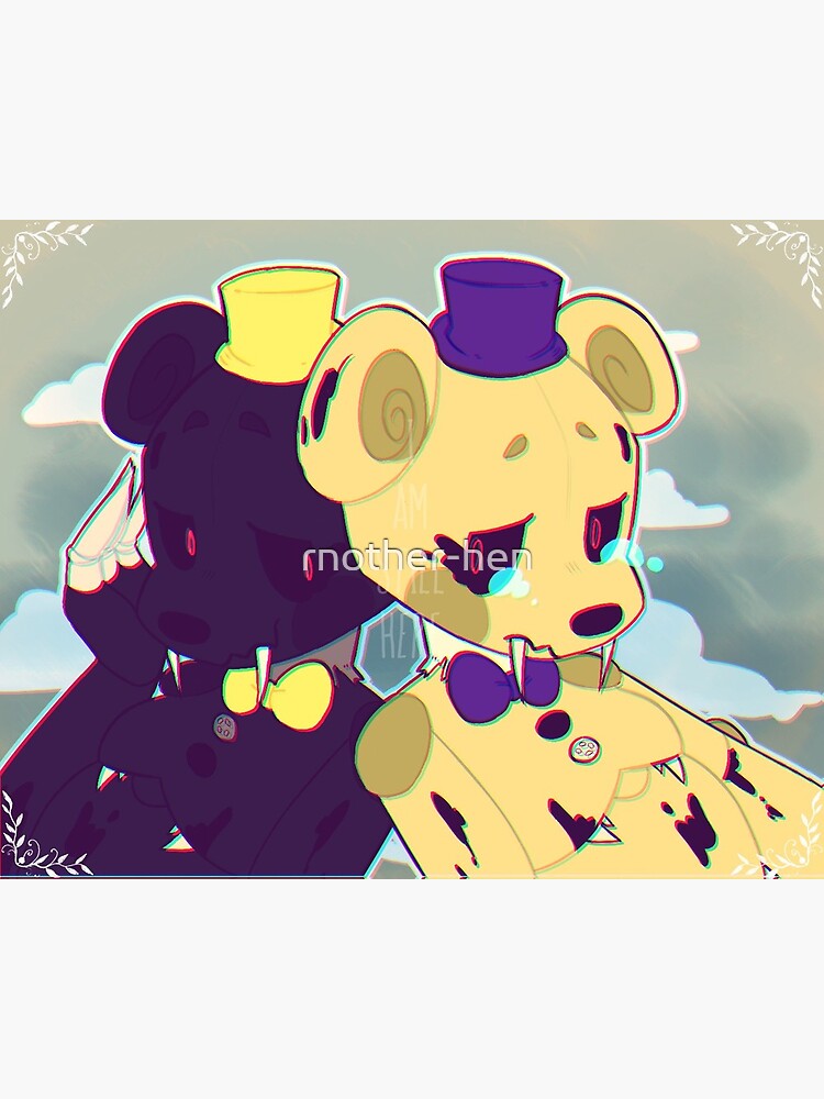 fredbear and springbonnie Art Board Print for Sale by crocoshop