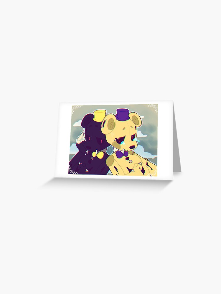 Personalized Fnaf Five Nights At Freddy's Nightmare Fredbear Birthday Card  - Red Heart Print