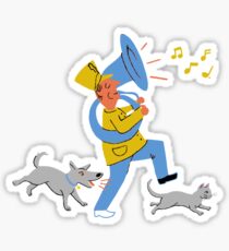 Mid Century Marching Band Parade Sticker