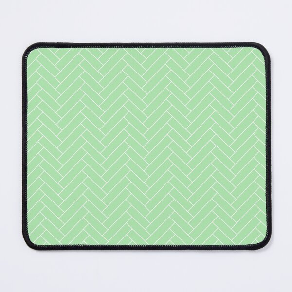 Abstract Modern Minimal Elegant White Green Zigzag Brick Floor Chevron Pattern Mouse Pad
