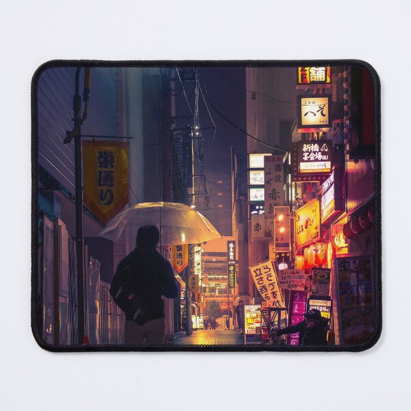 Item preview, Neon Noir Street Reflecting the warm yellow and orange light from the bar area. designed and sold by TokyoLuv.