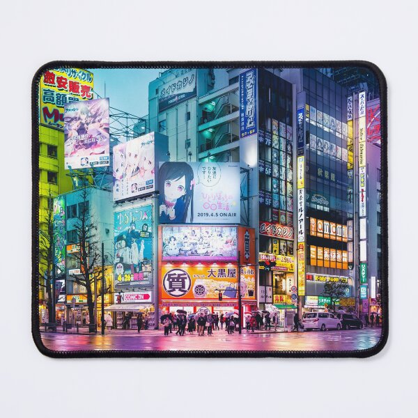 Item preview, Anime Akihabara Neon Dream many colourful reflection on the wet streets designed and sold by TokyoLuv.