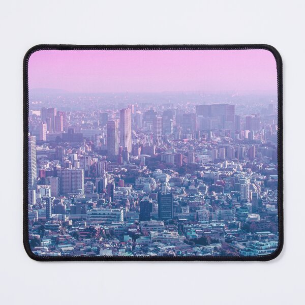 Item preview, Anime Tokyo Cityscape pink and blue sky and clounds vaporwave and citypop cool vibe designed and sold by TokyoLuv.