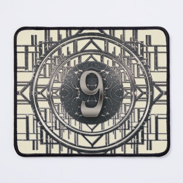 Item preview, Art Nouveau Nine - Vintage Numbers Elegance in Silver - Numbers designed and sold by Xarah.