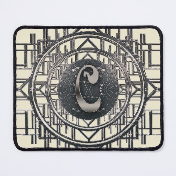Item preview, Monogram C silver glamor art nouveau vintage initials designed and sold by Xarah.
