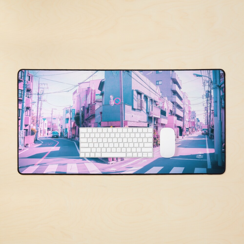 Anime in Real Life Vaporwave Summer Day in Tokyo Residential area Mouse Pad