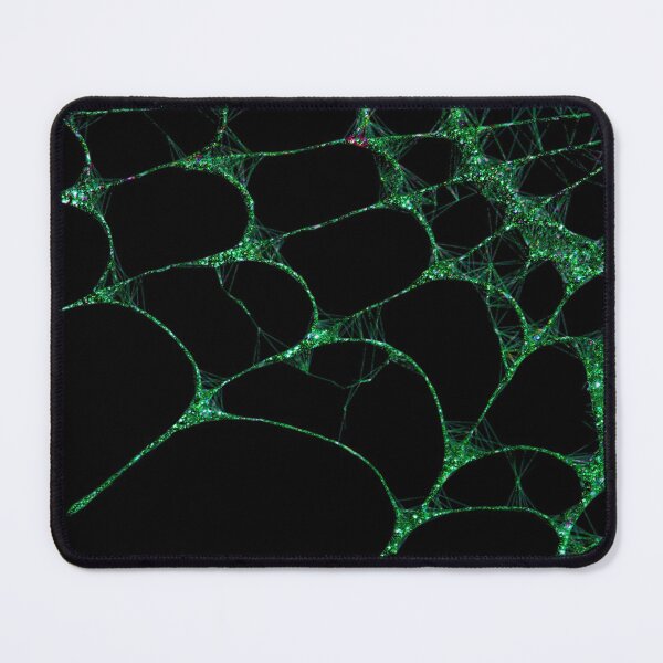 Item preview, Gothic Halloween glamor punk green glitter spider web designed and sold by Xarah.