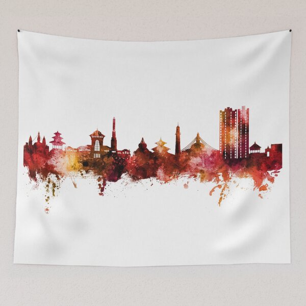 Item preview, Kathmandu Nepal Skyline designed and sold by ArtPrints.