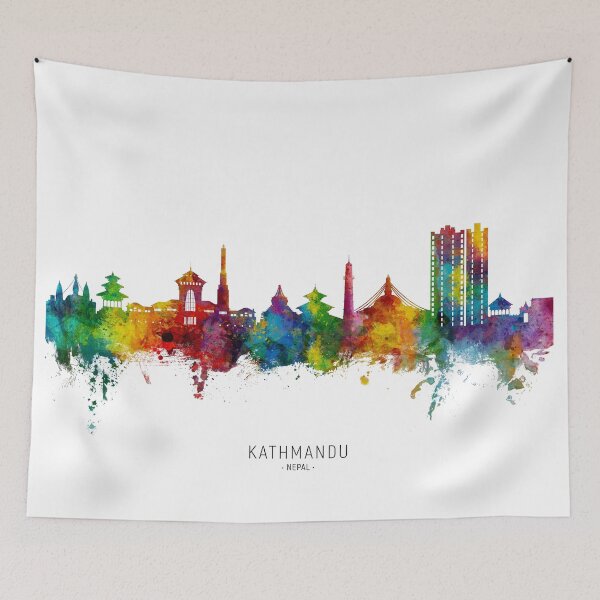 Item preview, Kathmandu Nepal Skyline designed and sold by ArtPrints.
