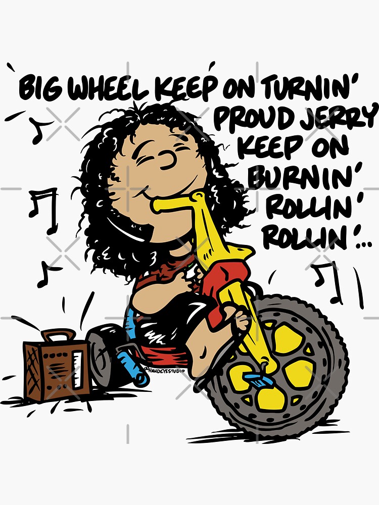 Thumbnail 3 of 3, Sticker, Jerry Big Wheel Gratenuts Dead and Co designed and sold by HandEyeStudio.