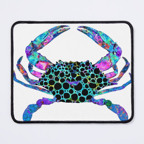 Item preview, Colorful Blue Crab - Fun Beach Art - By Sharon Cummings designed and sold by Sharon Cummings Art.
