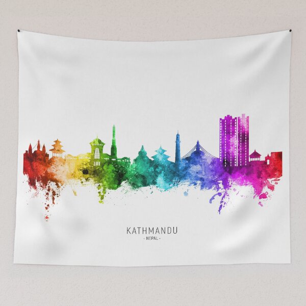 Item preview, Kathmandu Nepal Skyline designed and sold by ArtPrints.