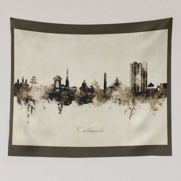 Item preview, Kathmandu Nepal Skyline designed and sold by ArtPrints.