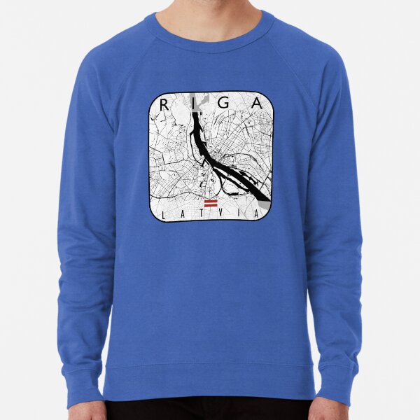RIGA MAP LATVIA Lightweight Sweatshirt