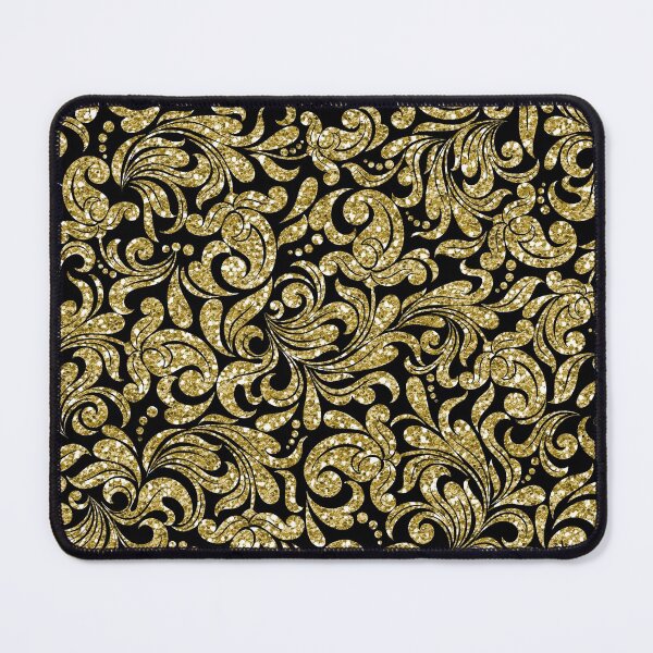 Item preview, Glitter Damask Pattern in Gold Black designed and sold by WisdomInspired.