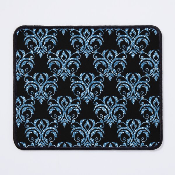 Item preview, Glitter Damask Pattern in Blue designed and sold by WisdomInspired.