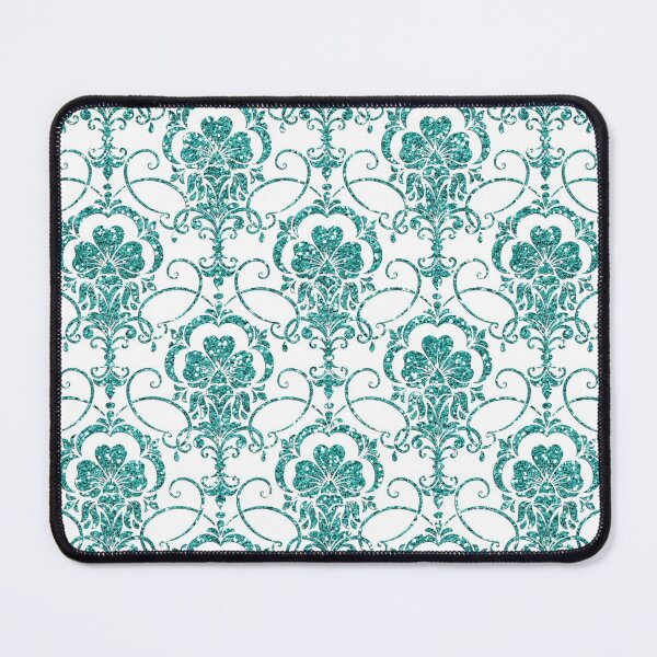 Item preview, Glitter Damask Pattern in Teal Green designed and sold by WisdomInspired.