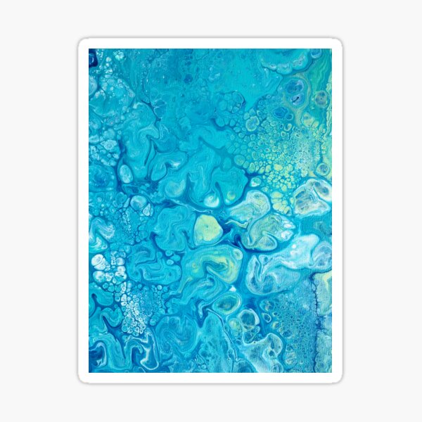 Blaues Pouringbild Sticker