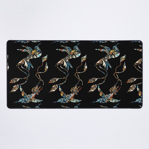 Item preview, Swipes of deep blue and dark ocean abstract hummingbirds designed and sold by TitaCris.
