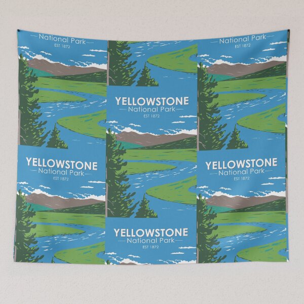 Item preview, Yellowstone National Park Hayden Valley Vintage designed and sold by KrisSidDesigns.