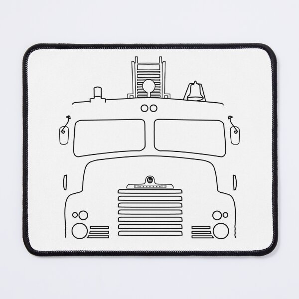 Item preview, Bedford Green Goddess pump fire engine outline graphic (black)  designed and sold by soitwouldseem.