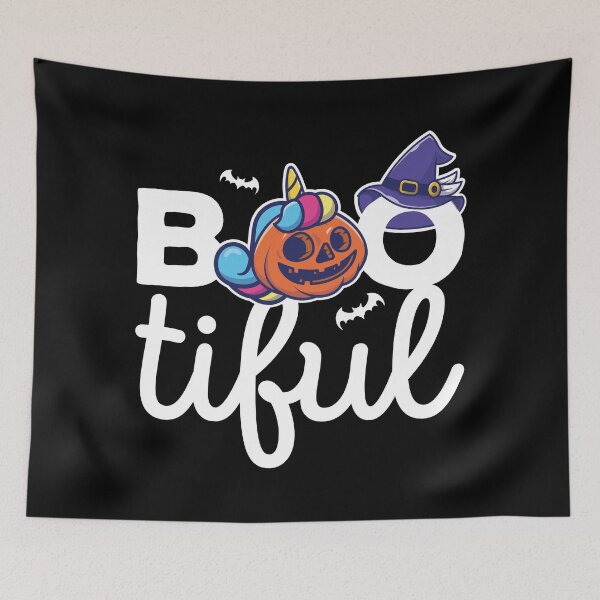 Item preview, Bootiful Halloween Funny Unicorn Pumpkin lantern witch hat Kawaii designed and sold by Mad-Minds.