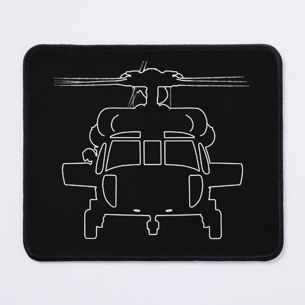 Item preview, Black Hawk helicopter outline graphic (white)  designed and sold by soitwouldseem.